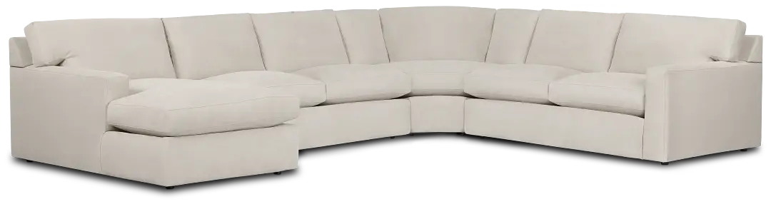 Hudson Gray Fabric Medium Left Chaise Wedge Sectional Hudson Gray Fabric Medium Left Chaise Wedge Sectional