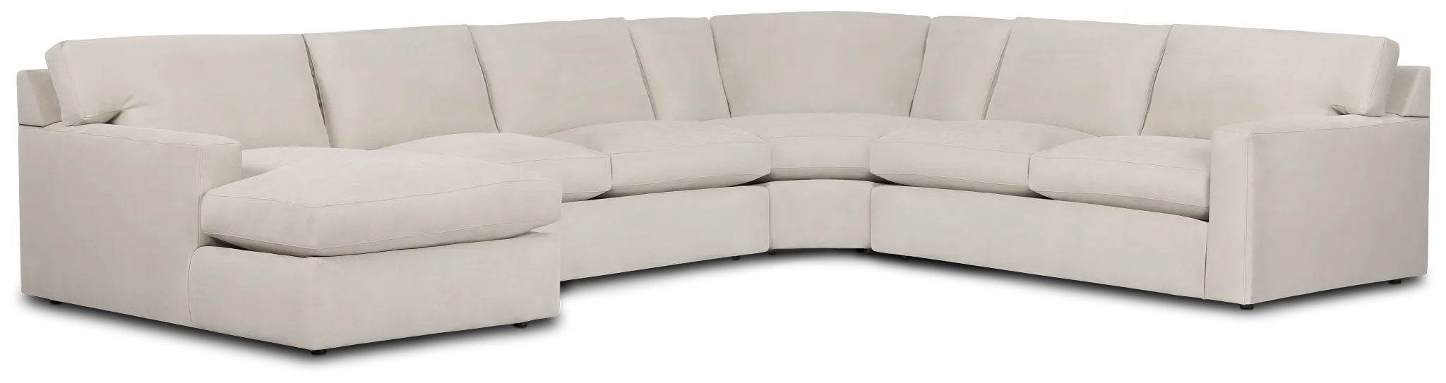 Hudson Gray Fabric Medium Left Chaise Wedge Sectional