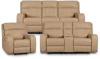 Rhett Taupe Micro Power Reclining Living Room
