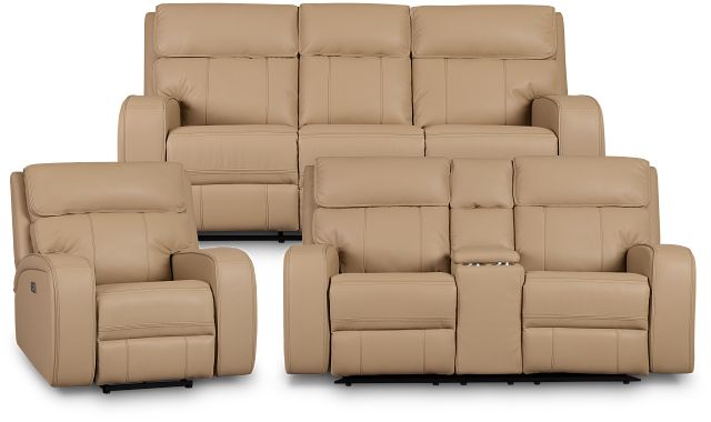 Rhett Taupe Micro Power Reclining Living Room