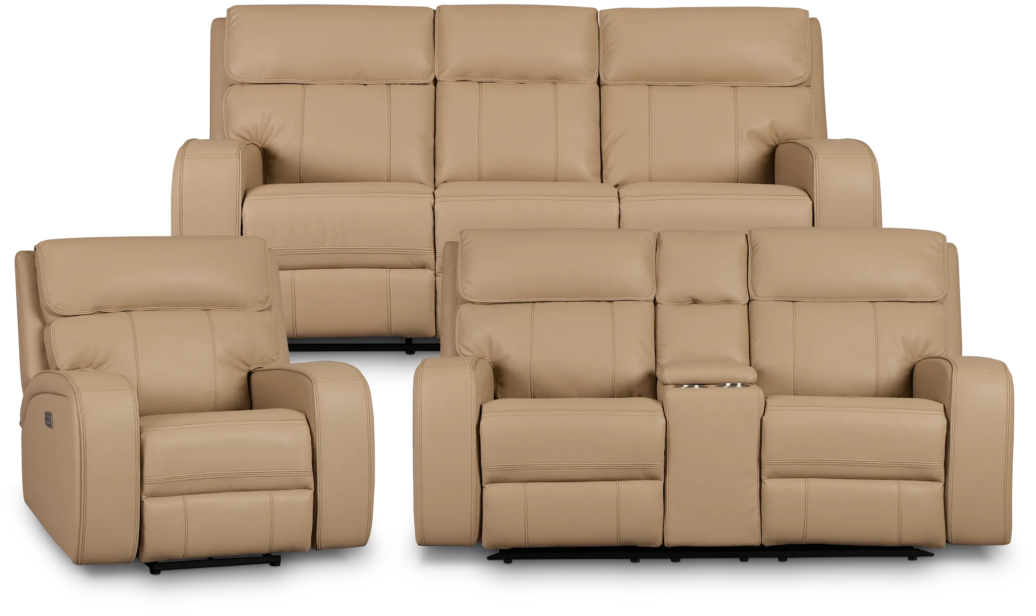 Rhett Taupe Micro Power Reclining Living Room