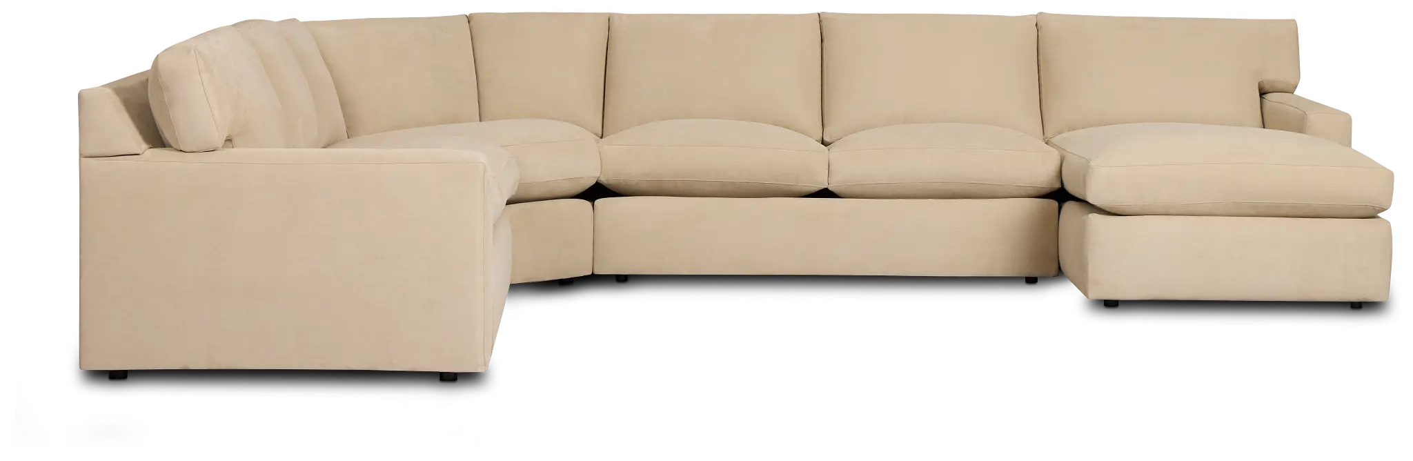 Hudson Beige Fabric Medium Right Chaise Wedge Sectional Hudson Beige Fabric Medium Right Chaise Wedge Sectional
