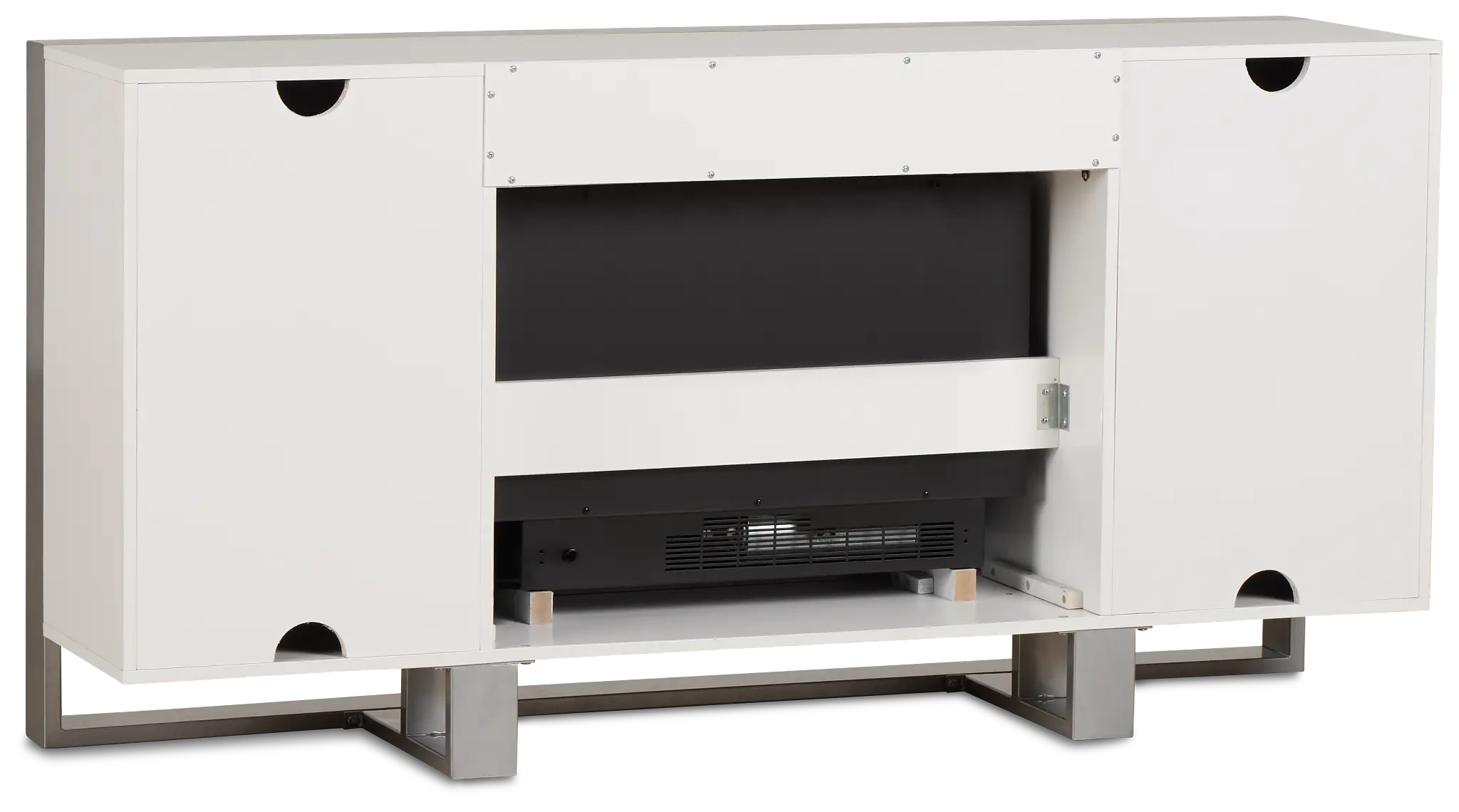 Stanley White 60" Tv Stand With Fireplace Insert Stanley White 60" Tv Stand With Fireplace Insert