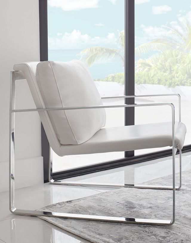 Roslin White Uph Accent Chair