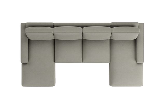 Edgewater Elite Gray Double Chaise Sectional