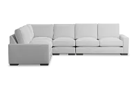Edgewater Suave White Medium Two-arm Sectional