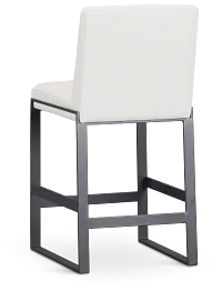 Harlem White 24" Upholstered Barstool