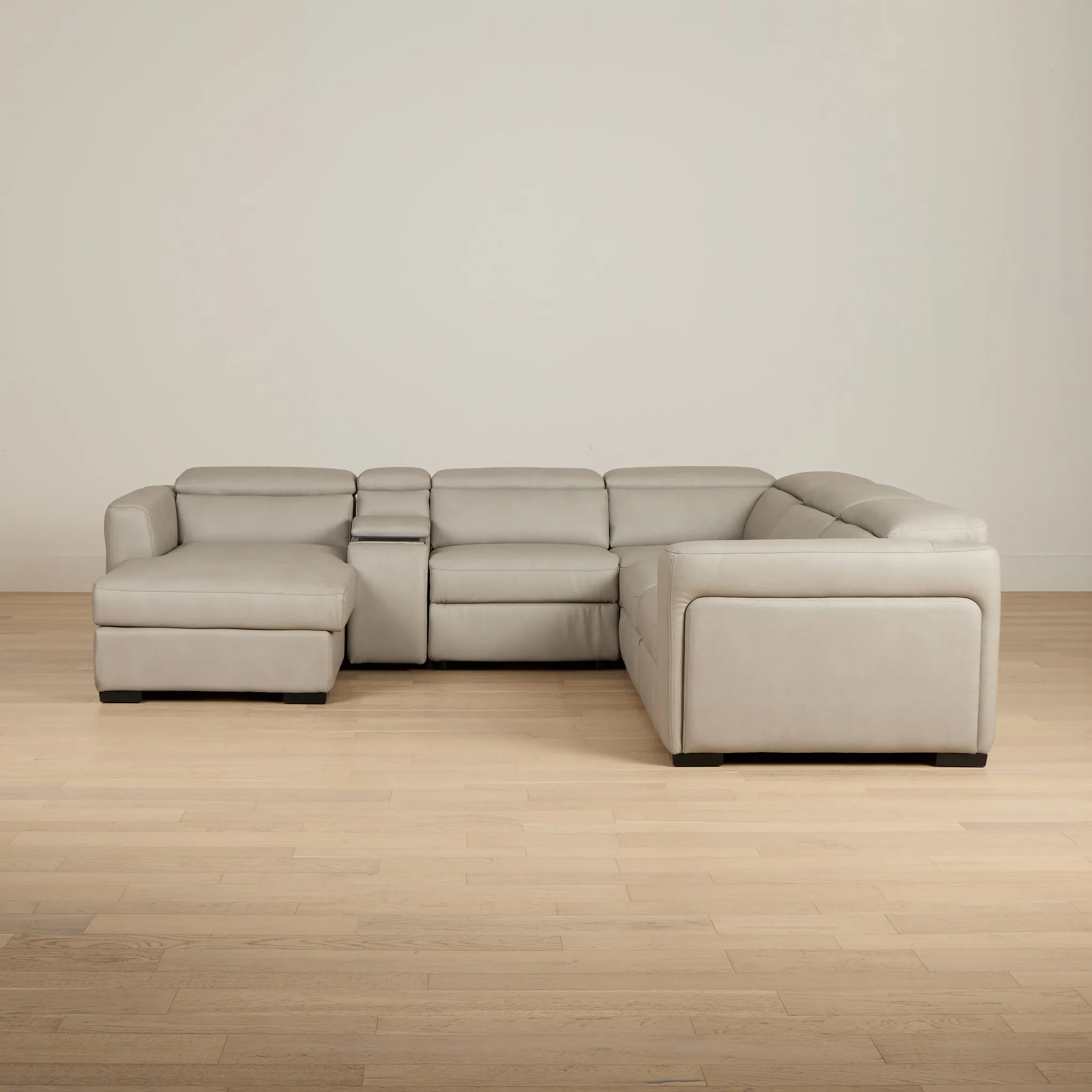 Melody Light Gray Storage Small Dual Power Left Chaise Sectional