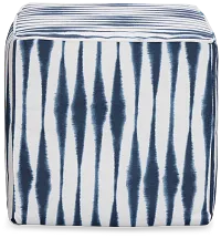 Salix Navy Fabric Accent Pouf