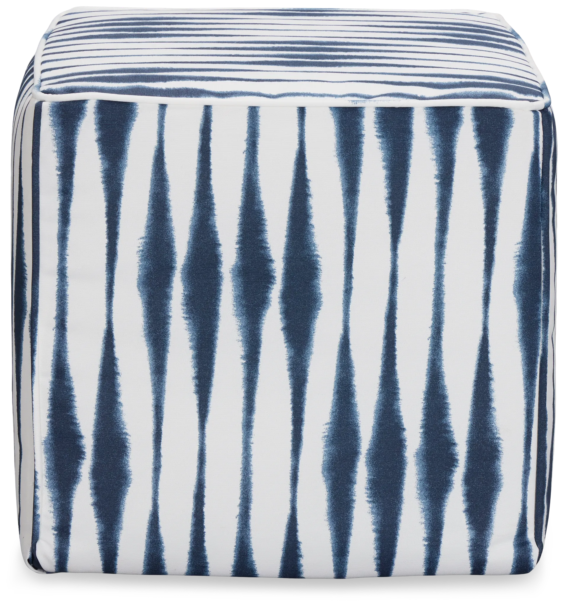 Salix Navy Fabric Accent Pouf