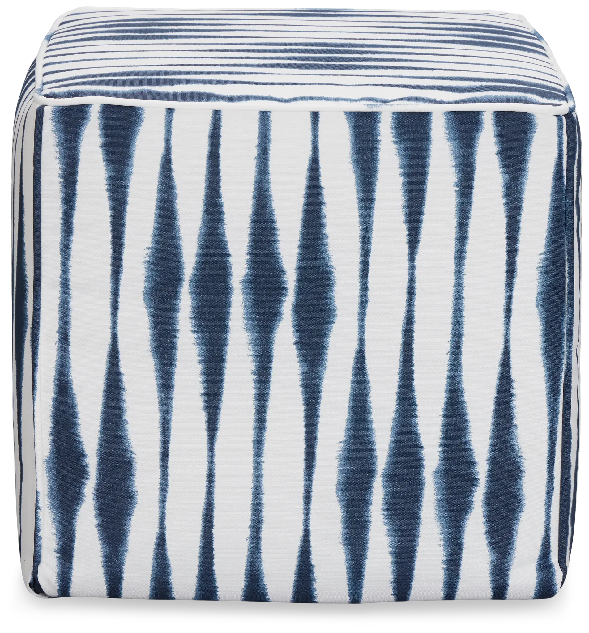 Salix Navy Fabric Accent Pouf Salix Navy Fabric Accent Pouf