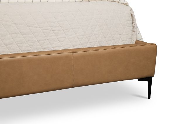 Highland Dark Brown Leather Panel Bed