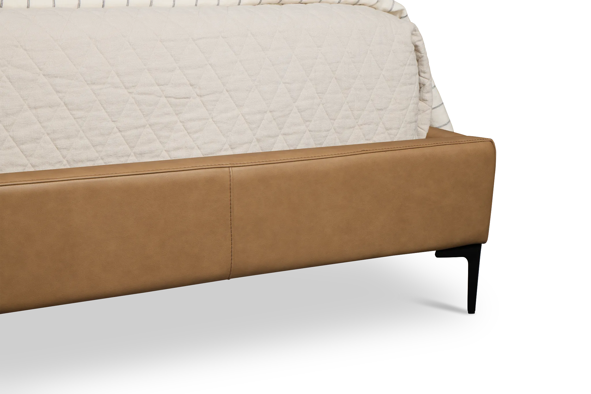 Highland Dark Brown Leather Panel Bed