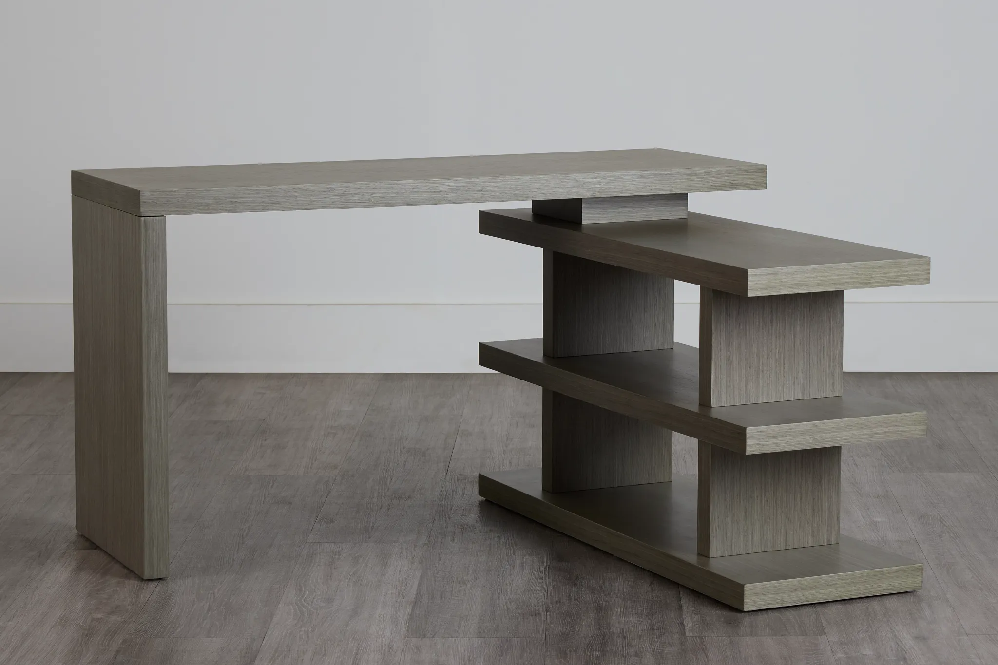 Olympia Gray Wood L Desk