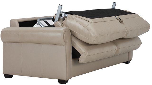 Lincoln Taupe Lthr/vinyl Memory Foam Sleeper