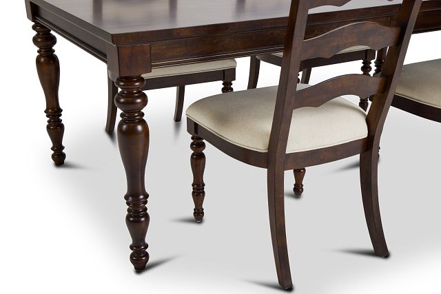 Savannah Dark Tone Rect Table & 4 Chairs