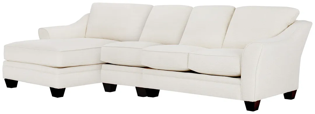 Avery White Fabric Small Left Chaise Sectional