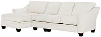 Avery White Fabric Small Left Chaise Sectional