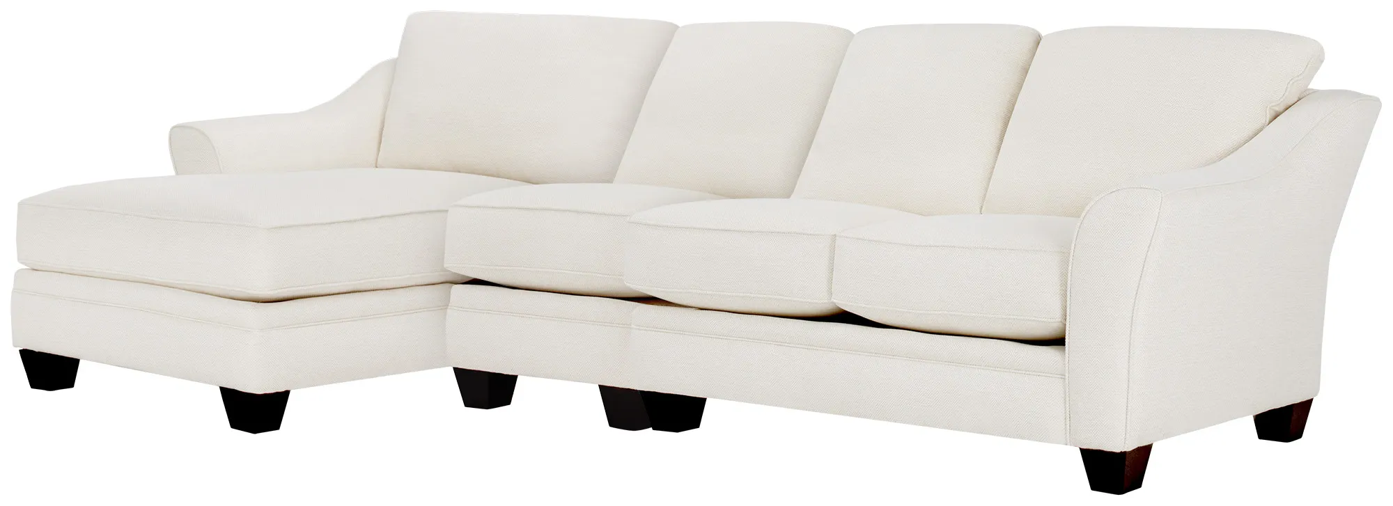 Avery White Fabric Small Left Chaise Sectional