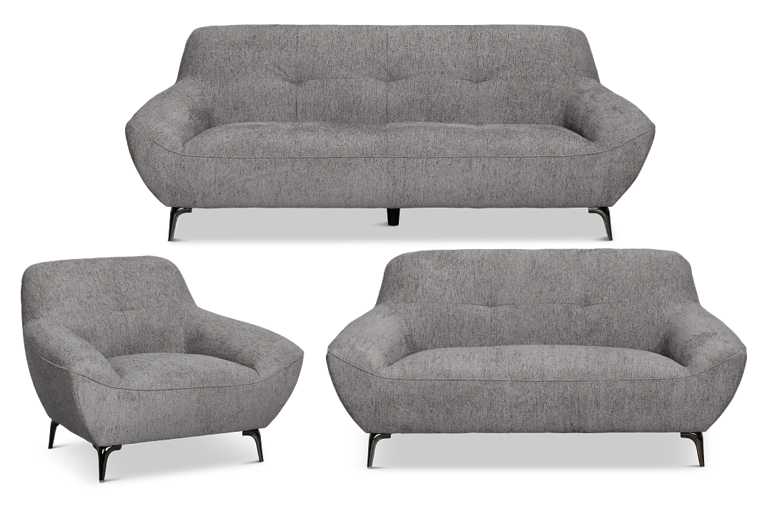 Zoey Dark Gray Fabric Living Room Zoey Dark Gray Fabric Living Room