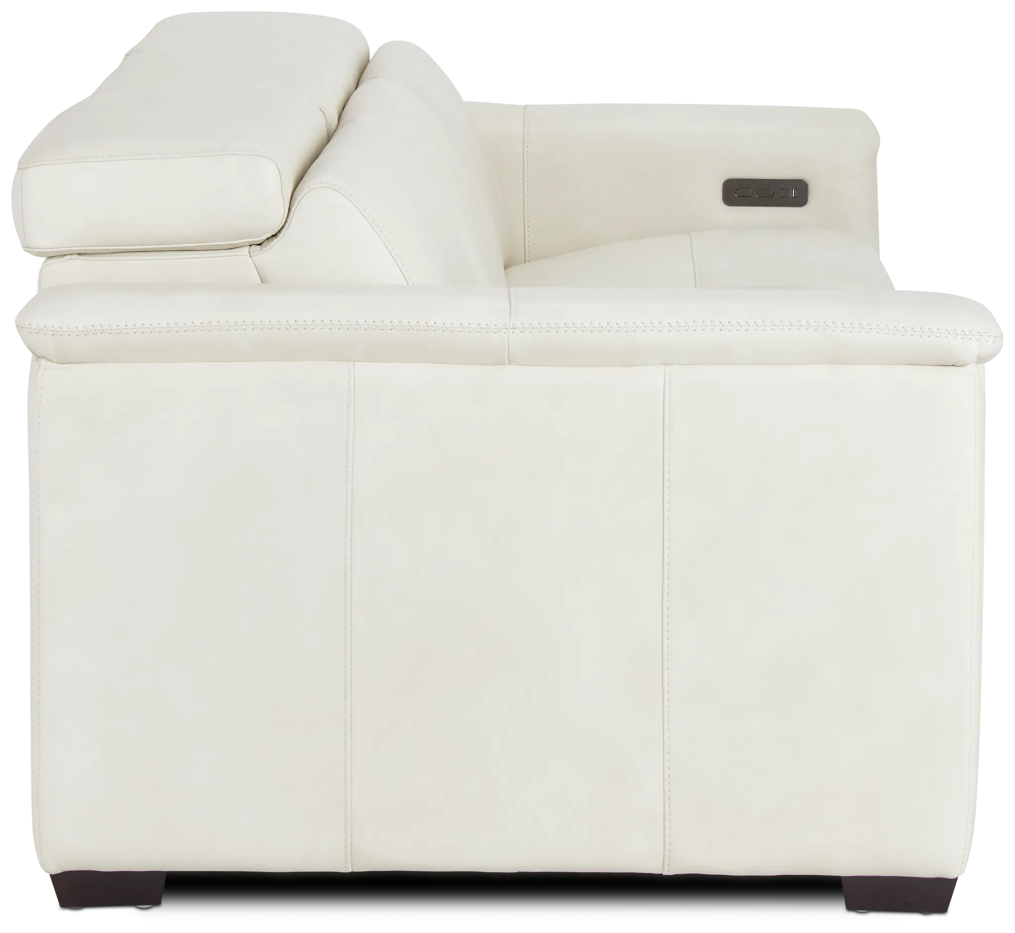 Ainsley White Leather Power Reclining Sofa