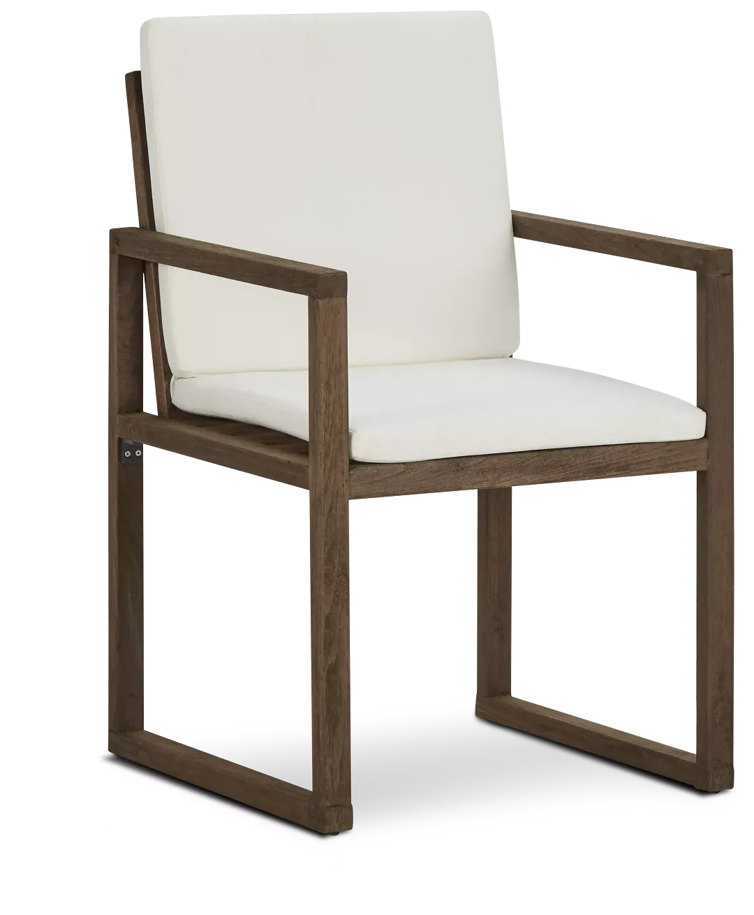 Linear Teak White Arm Chair