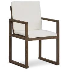 Linear Teak White Arm Chair