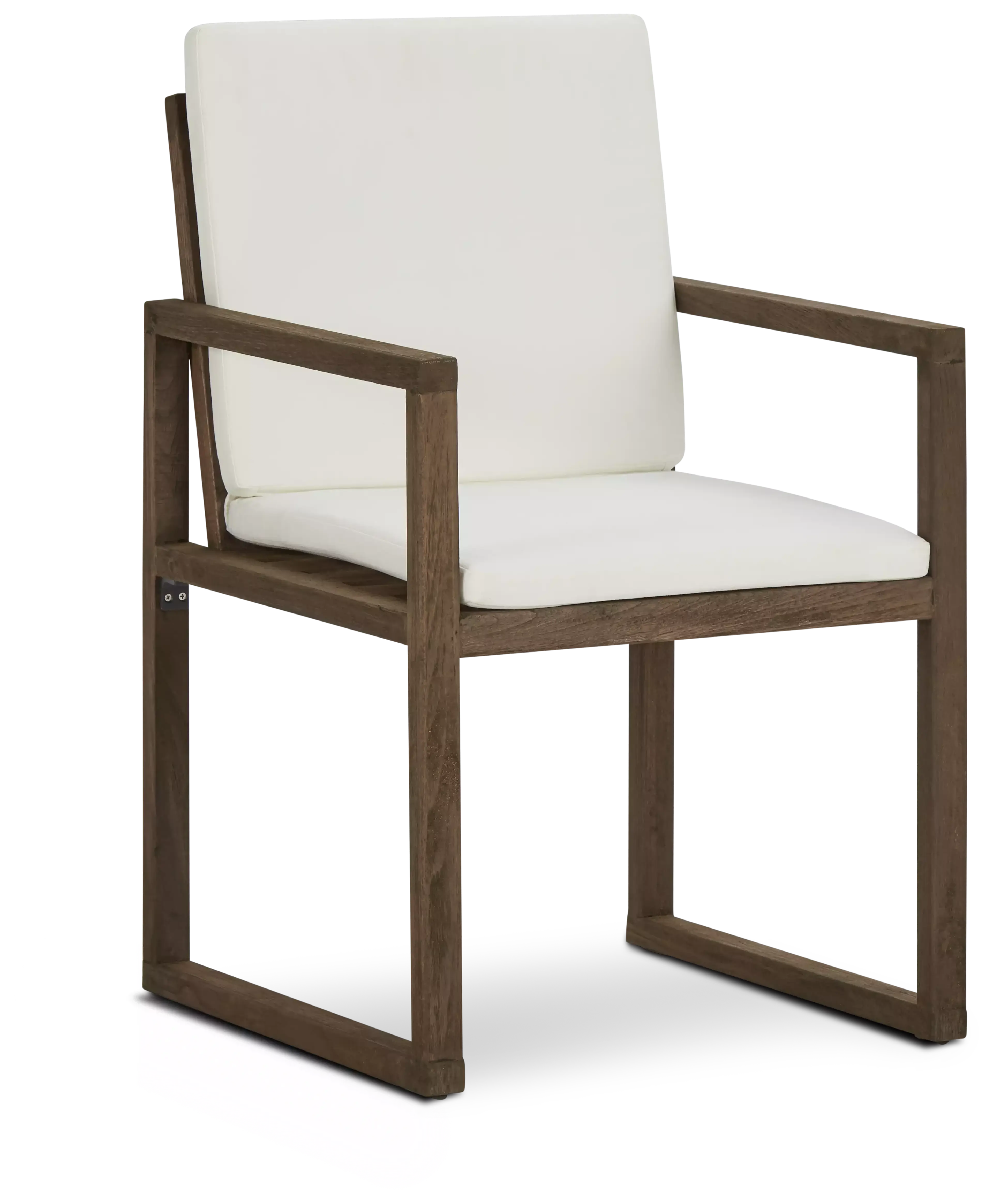 Linear Teak White Arm Chair Linear Teak White Arm Chair