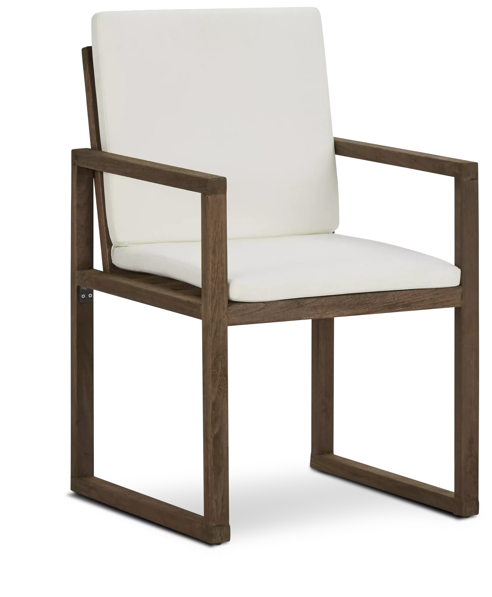 Linear Teak White Arm Chair