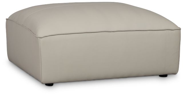 Blanca Gray Leather Ottoman