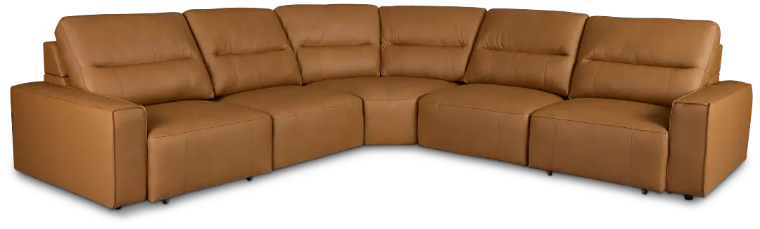 Rudy Brown Lthr/vinyl Small Two Arm Power Extension Chaise Sectional Rudy Brown Lthr/vinyl Small Two Arm Power Extension Chaise Sectional