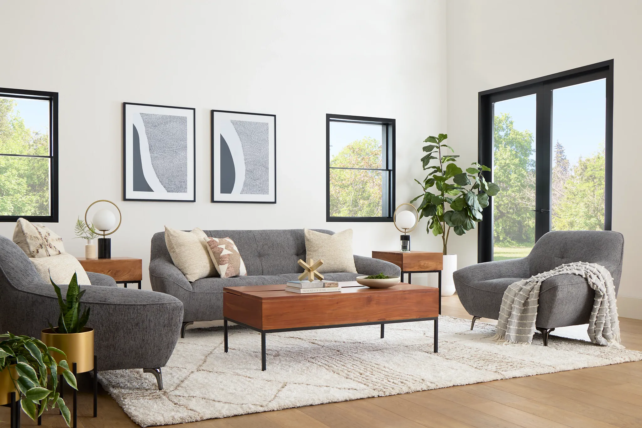 Zoey Dark Gray Fabric Sofa