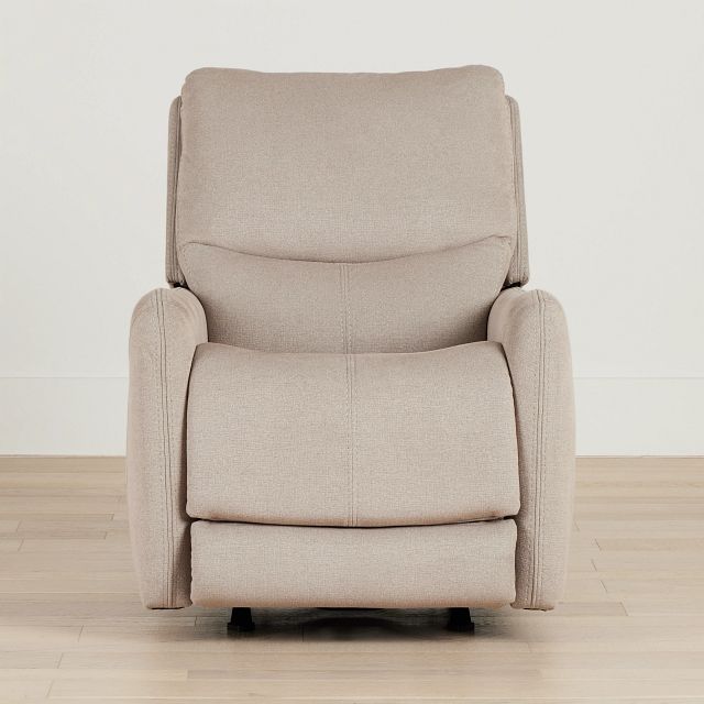 Jonas Khaki Fabric Power Recliner With Heat And Massage