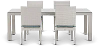 Bahia Teal 84" Rectangular Table & 4 Chairs