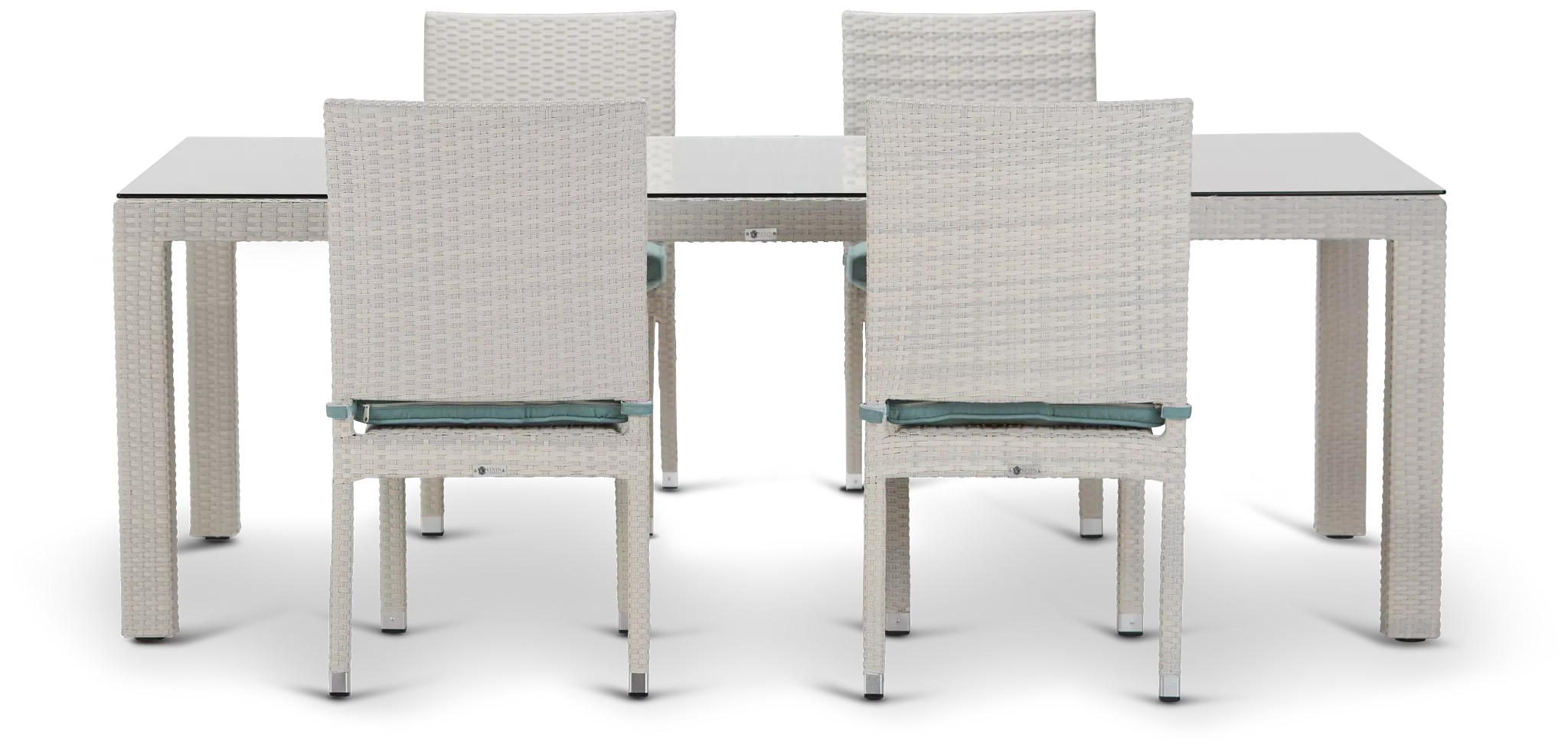 Bahia Teal 84" Rectangular Table & 4 Chairs