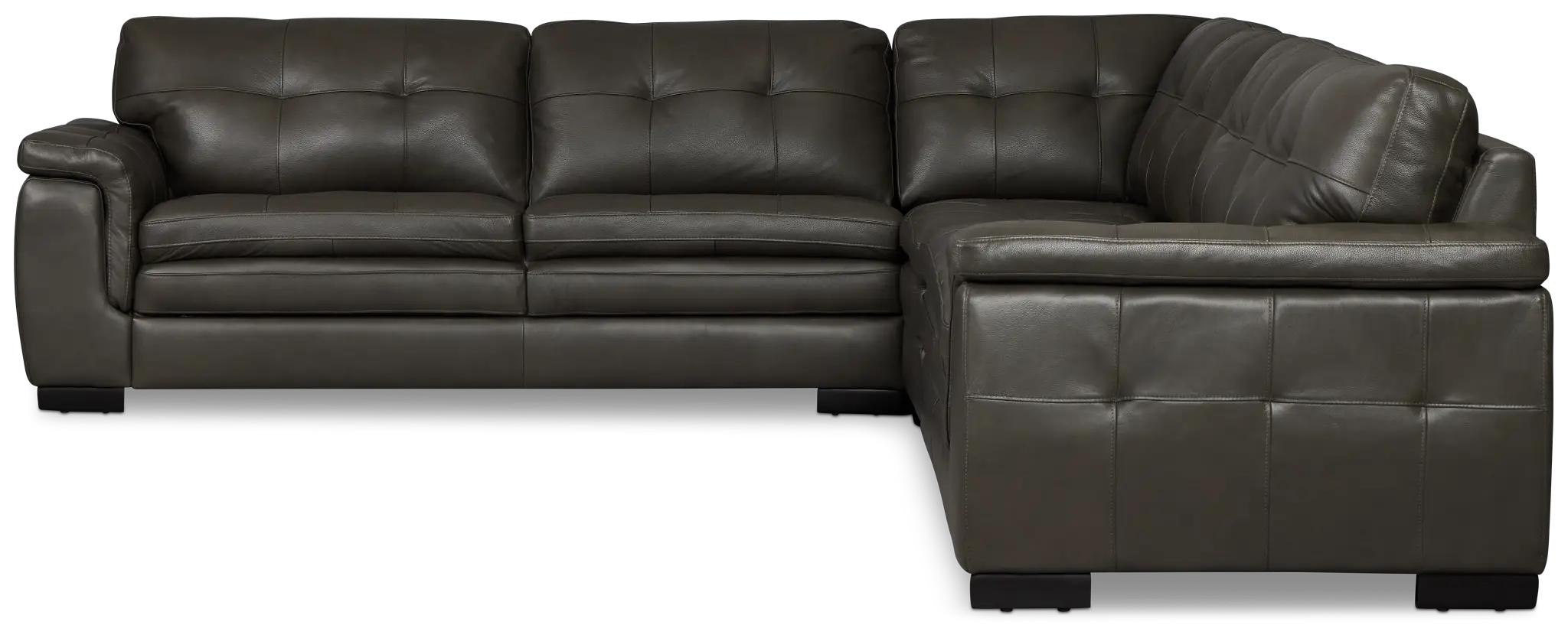 Braden Dark Gray Leather Medium Two-arm Sectional Braden Dark Gray Leather Medium Two-arm Sectional