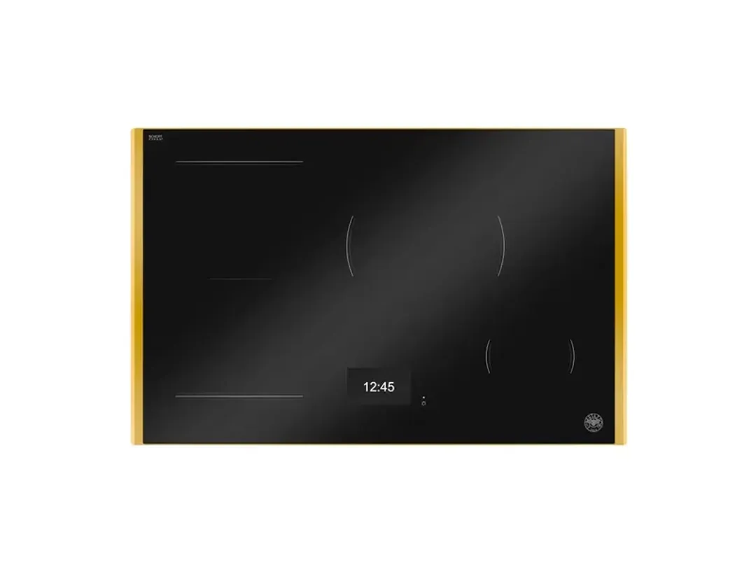 Bertazzoni Black Glass Tft Display & Metal Frame Gold 30" Induction Cook Top