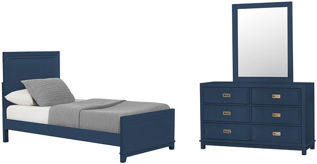 Ryder Dark Blue Panel Bedroom Baby, Dark Blue Dresser Set