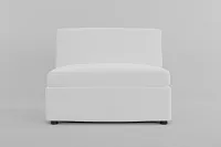 Destin Suave White Fabric Armless Chair