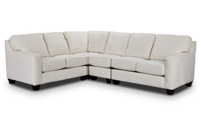 Andie White Fabric Medium Two-arm Sectional