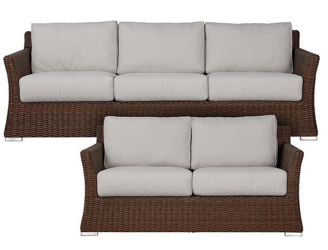 Southport Gray Woven Outdoor Living Room Set