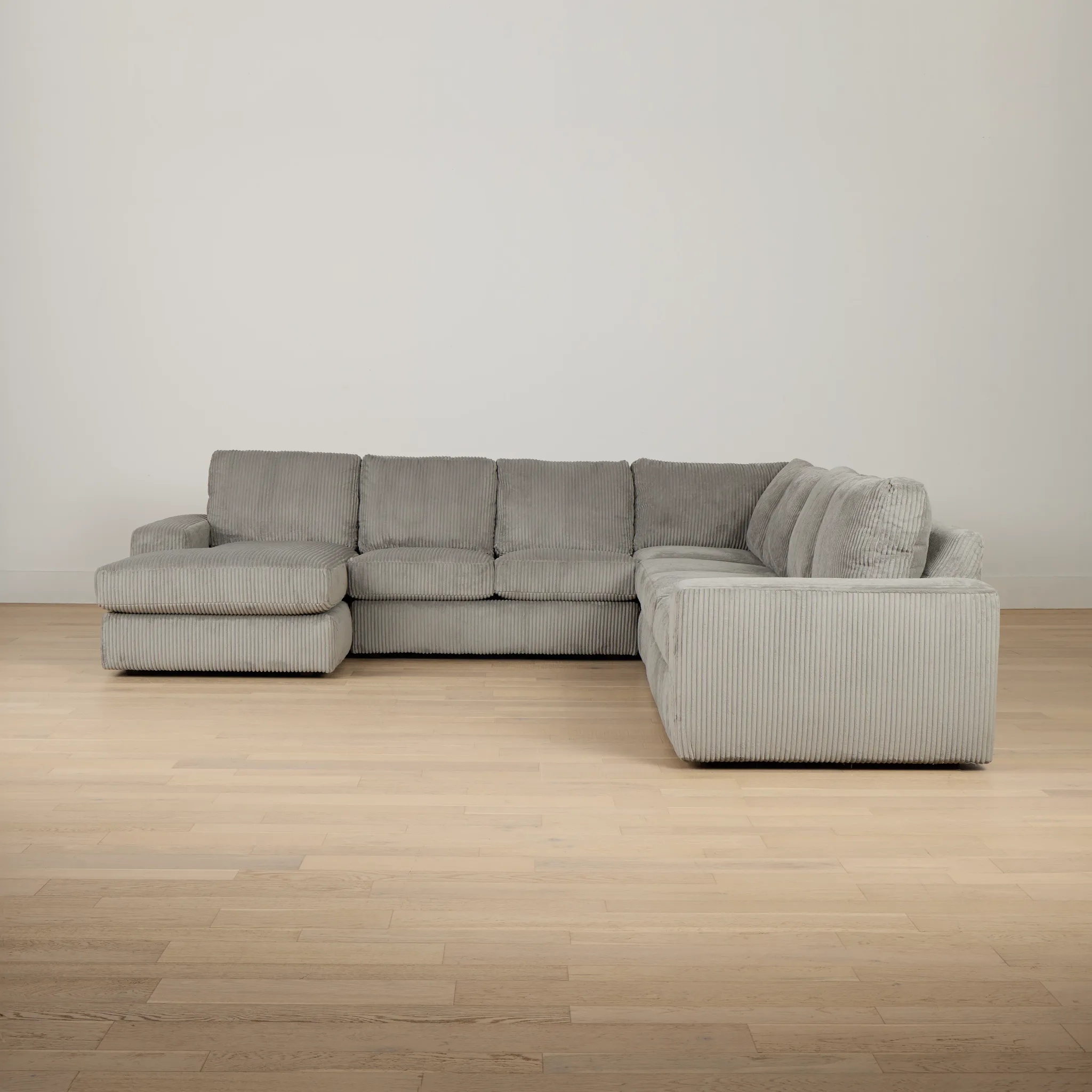 Charlie Gray Fabric Large Left Chaise Sectional