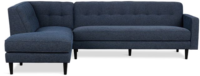 Milo Blue Fabric Small Left Bumper Sectional