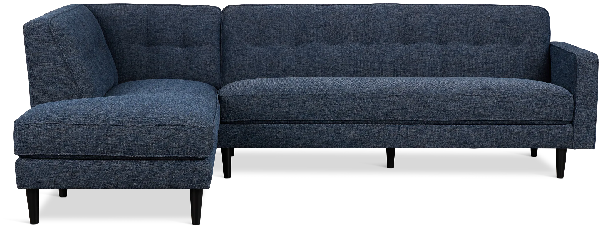 Milo Blue Fabric Small Left Bumper Sectional