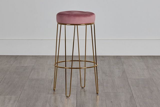 Cayman Light Pink 29" Upholstered Barstool