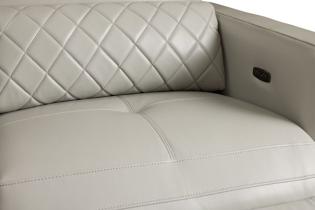 Ava Light Gray Micro Medium Triple Power 2-arm Sectional