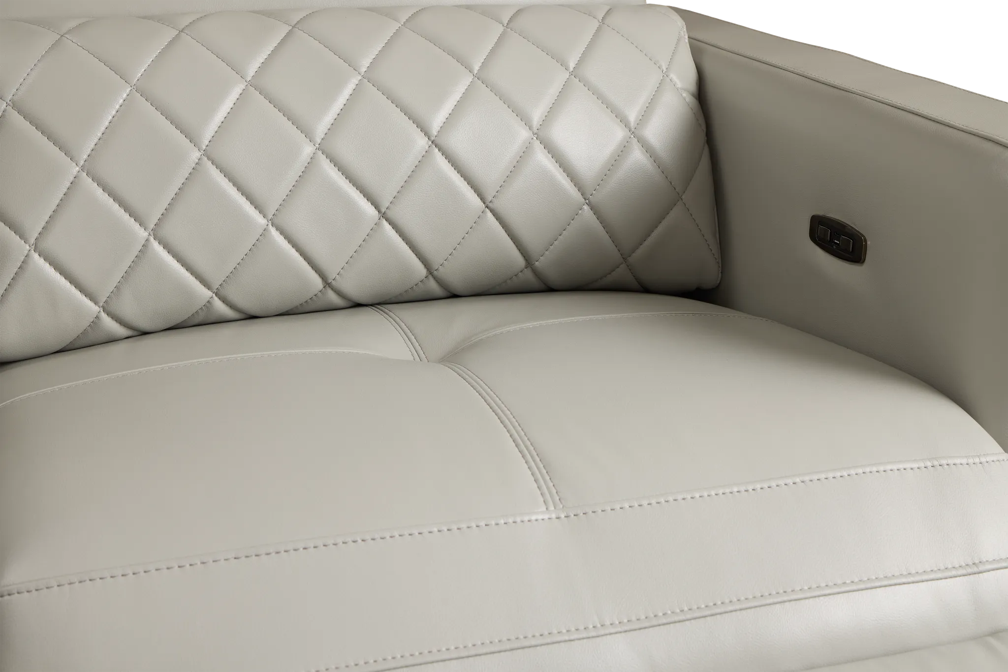 Ava Light Gray Micro Medium Triple Power 2-arm Sectional