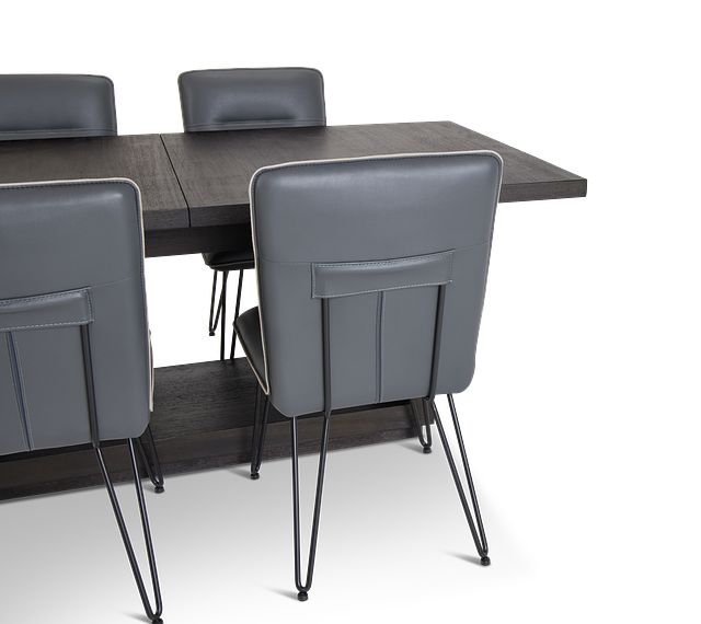 Madden Dark Gray Table & 4 Upholstered Chairs (7)