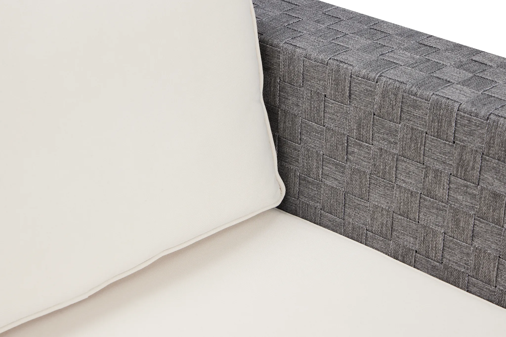 Barbados White Woven Sofa