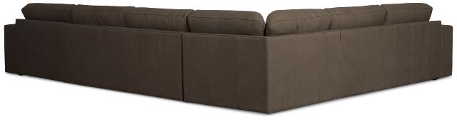 Kellan Dark Gray Leather Medium Right Chaise Sectional